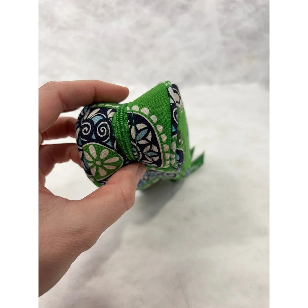 Vera Bradley Green Floral Medallion Quilted Cotton Eyeglass or Pencil Case